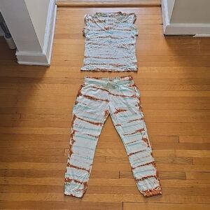 Young Fabulous & Broke, Tie Dye Lounge Set, Brown Teal, EUC, Women's XS/S